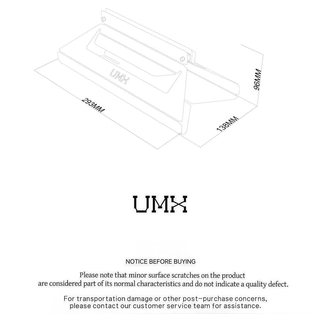 UMX tissue box with small metal wings